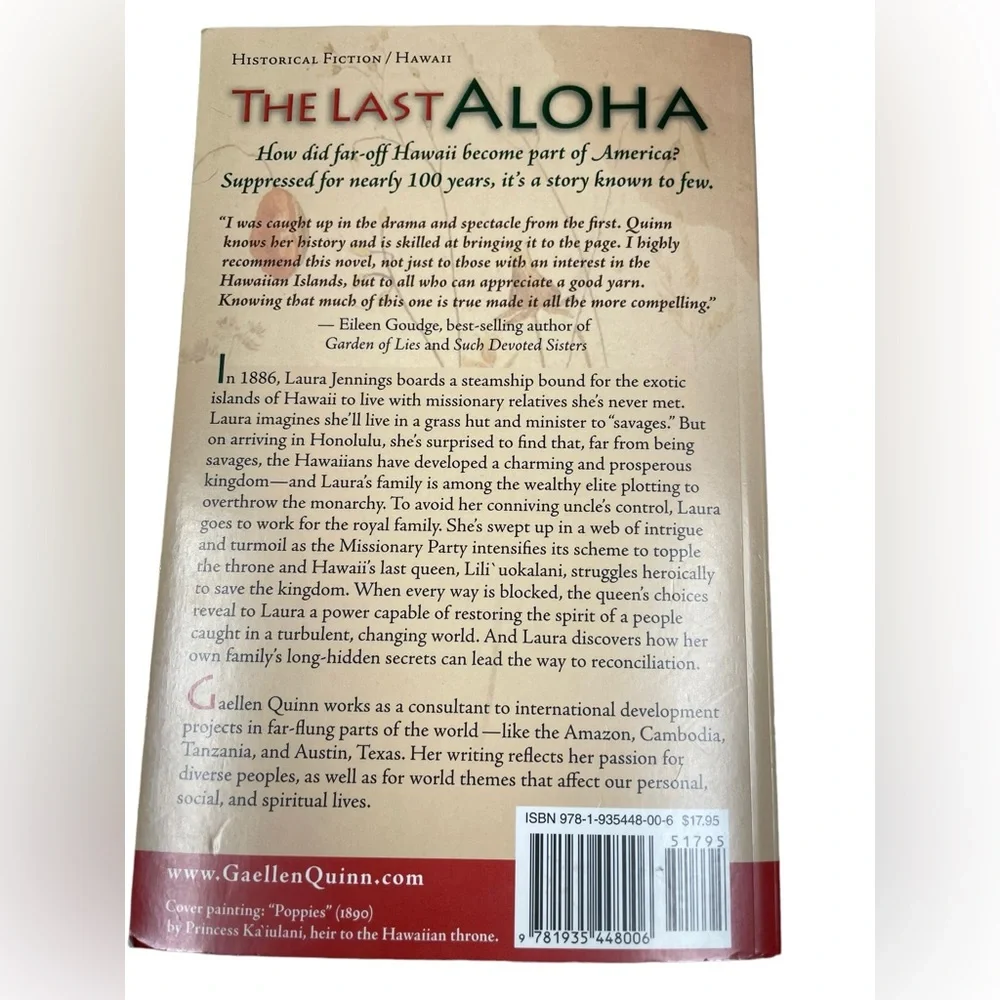 The Last Aloha Softcover Novel by Gaellen Quin Book